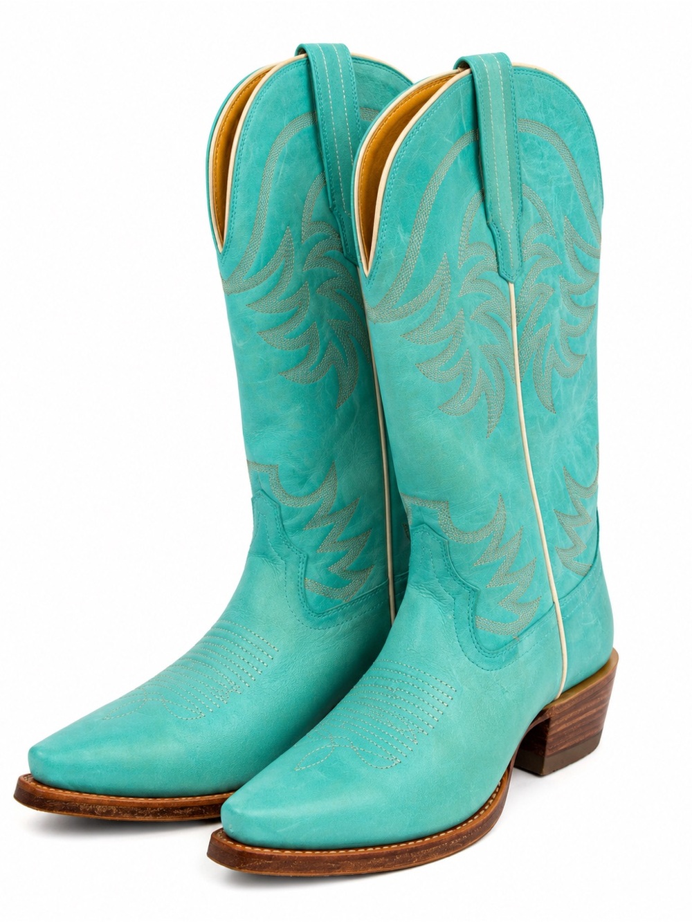 Tecovas Turquoise Leather Western Cowgirl Boots Pointed Toe Women’s Size 5